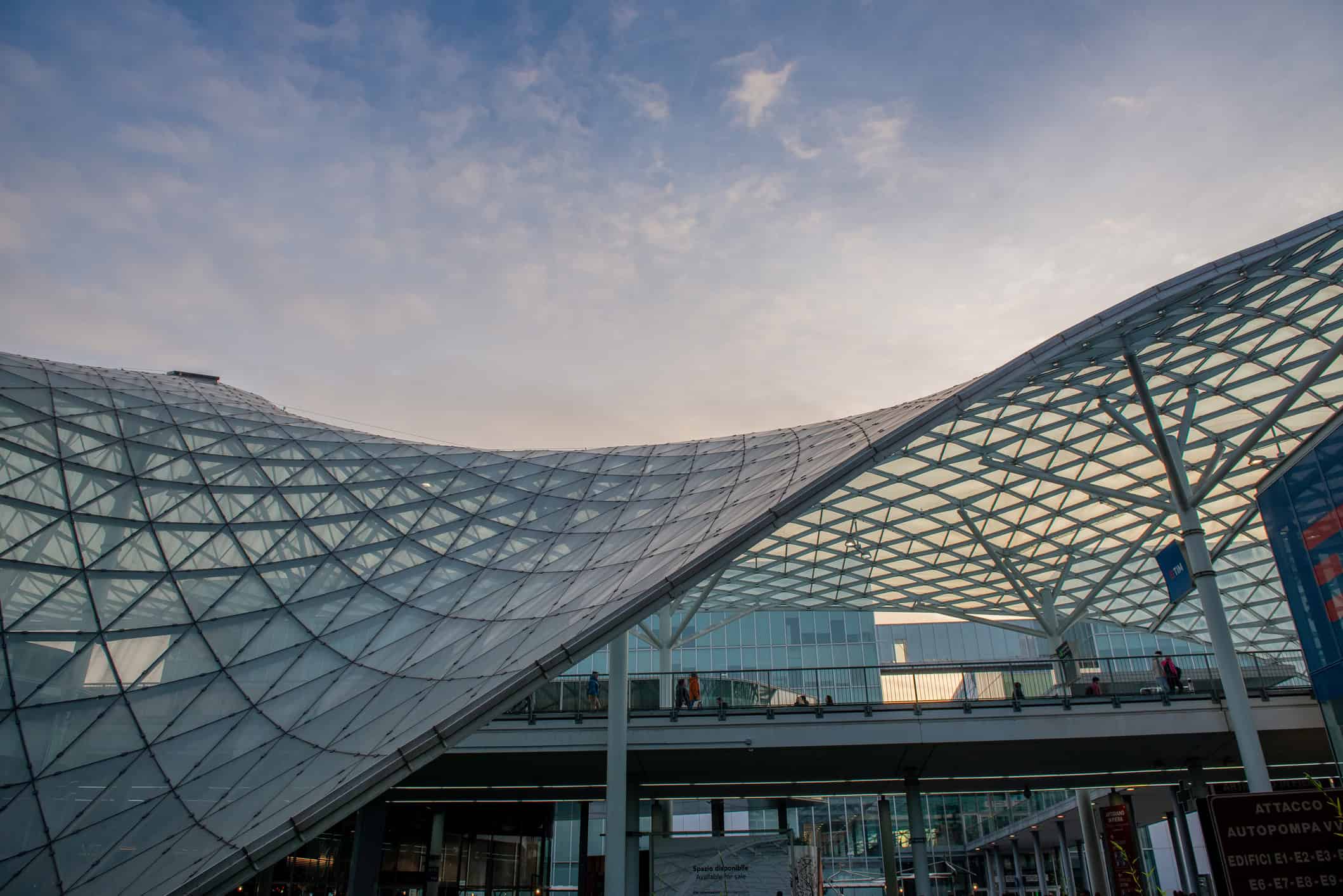 Rho Milano Italy 2 December 2018: Fiera Milano Rho entrance. Fiera Milano Rho is an important international trade fair and conference on visual communication and commerce